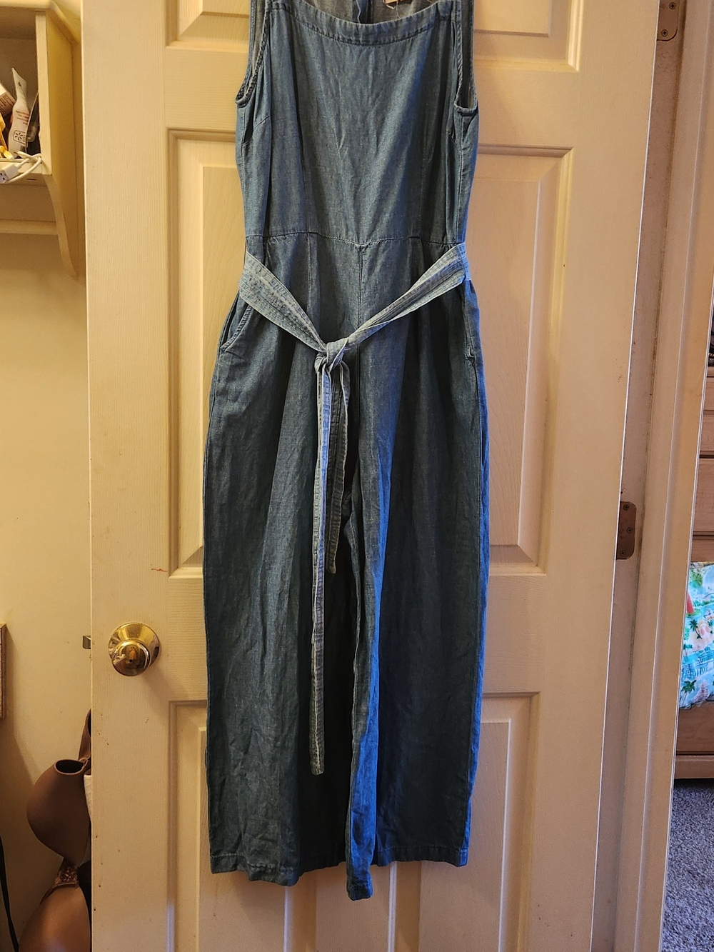 Madewell Chambray Sleeveless Maxi Jumpsuit - Light Blue